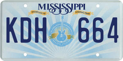 MS license plate KDH664