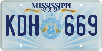 MS license plate KDH669