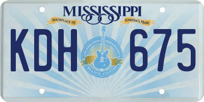 MS license plate KDH675