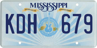 MS license plate KDH679