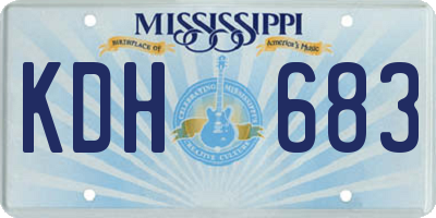 MS license plate KDH683