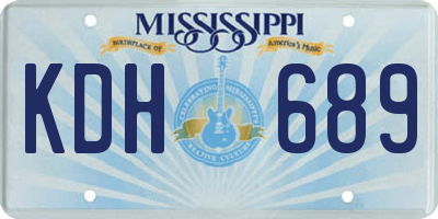 MS license plate KDH689