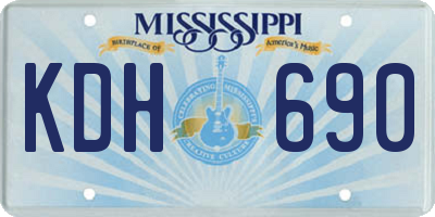 MS license plate KDH690