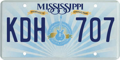 MS license plate KDH707