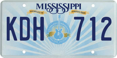 MS license plate KDH712