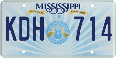 MS license plate KDH714