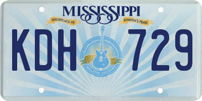 MS license plate KDH729