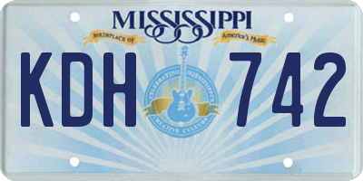 MS license plate KDH742
