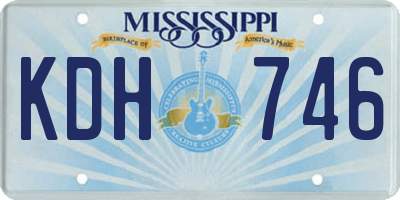 MS license plate KDH746