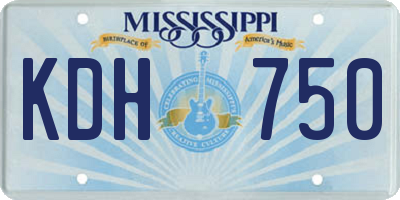 MS license plate KDH750