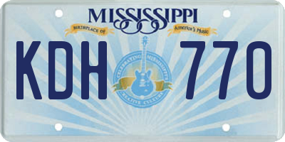 MS license plate KDH770