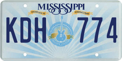 MS license plate KDH774