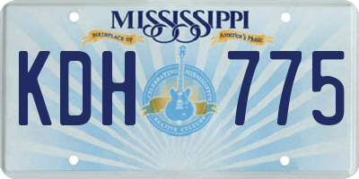 MS license plate KDH775