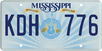 MS license plate KDH776