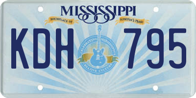 MS license plate KDH795
