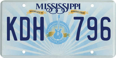MS license plate KDH796
