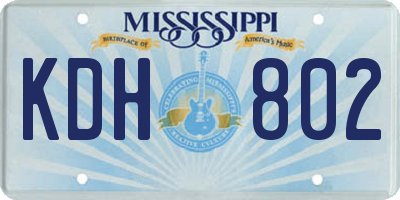 MS license plate KDH802