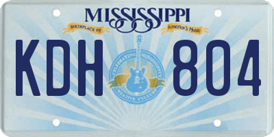MS license plate KDH804