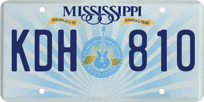 MS license plate KDH810