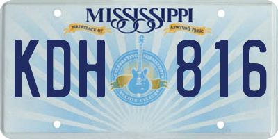 MS license plate KDH816