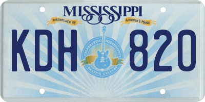 MS license plate KDH820
