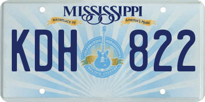 MS license plate KDH822