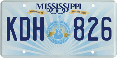 MS license plate KDH826