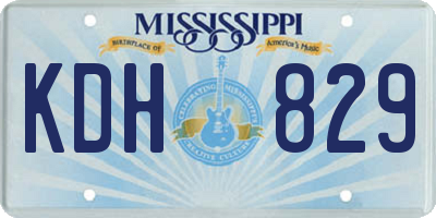 MS license plate KDH829