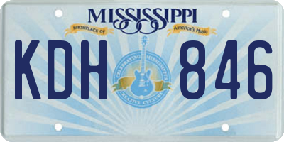 MS license plate KDH846