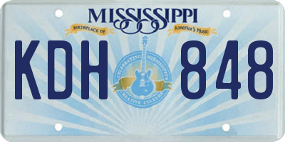 MS license plate KDH848
