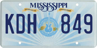 MS license plate KDH849
