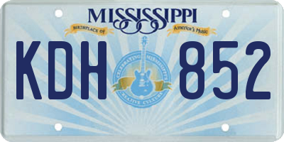 MS license plate KDH852