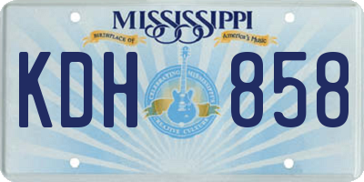 MS license plate KDH858