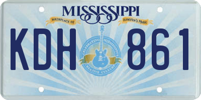 MS license plate KDH861