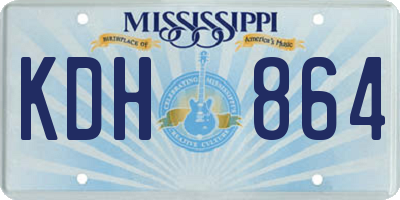 MS license plate KDH864