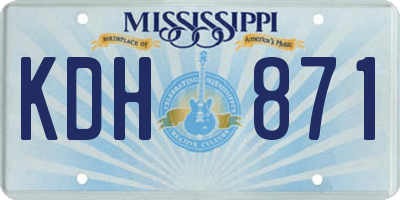 MS license plate KDH871