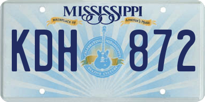 MS license plate KDH872