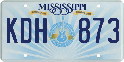 MS license plate KDH873