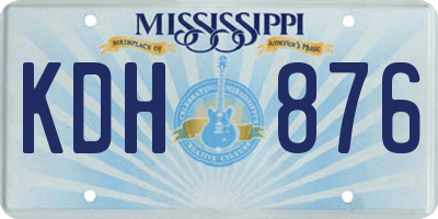 MS license plate KDH876