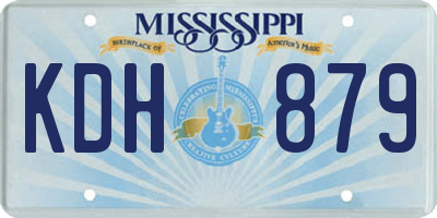 MS license plate KDH879