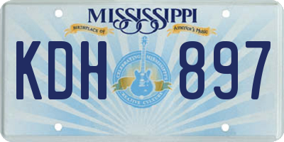 MS license plate KDH897