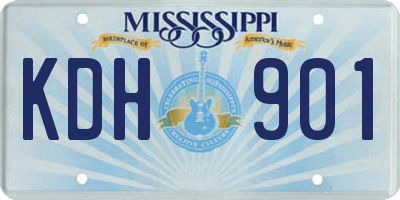 MS license plate KDH901