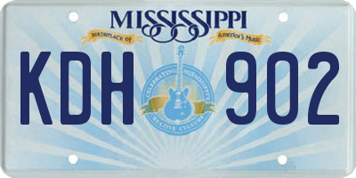 MS license plate KDH902