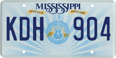 MS license plate KDH904