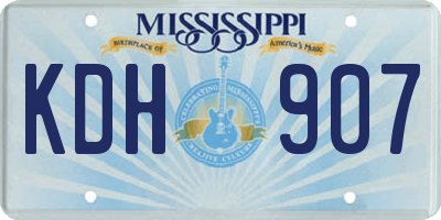 MS license plate KDH907