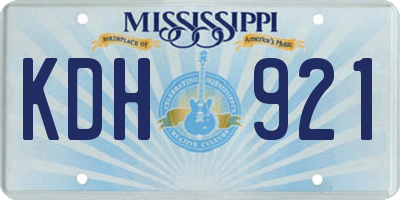 MS license plate KDH921