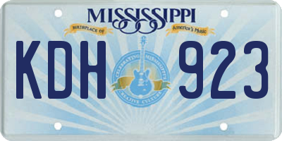 MS license plate KDH923
