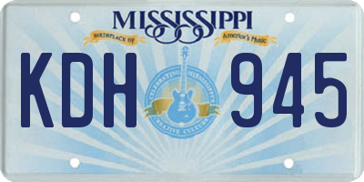 MS license plate KDH945