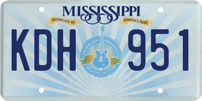 MS license plate KDH951