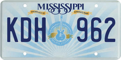 MS license plate KDH962